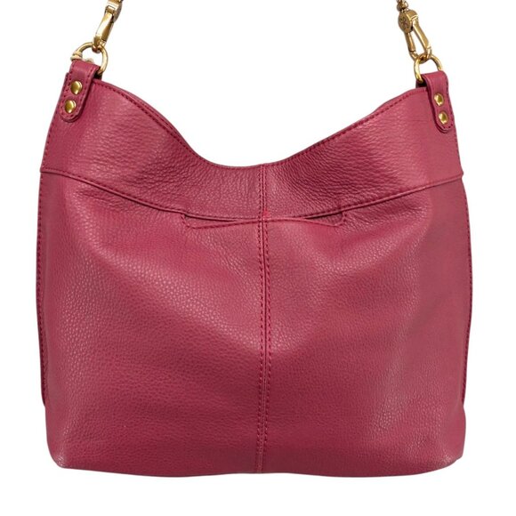 HOBO Pier Shoulder Bag Mulberry Glaze Pebbled Leather Convertible Crossbody - Picture 3 of 16